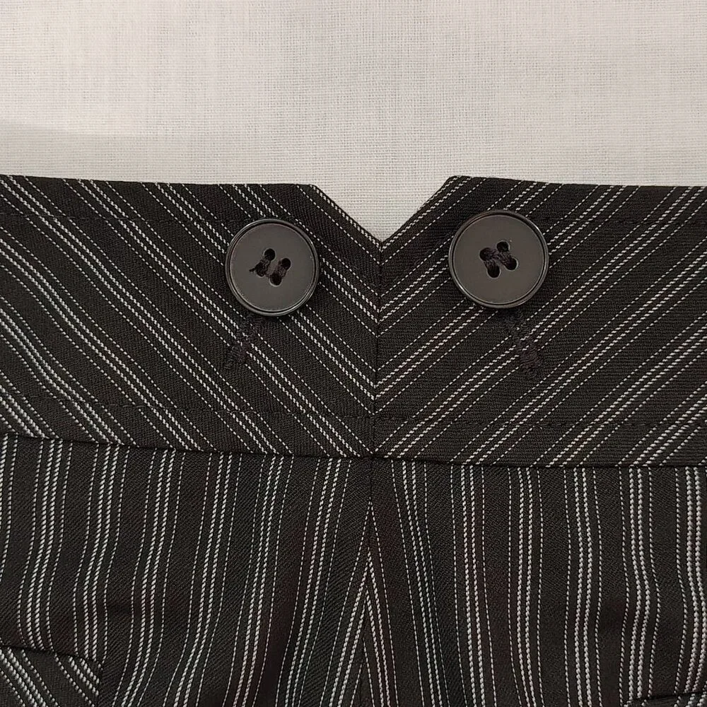 Ann Taylor Loft Julie Trouser Dress Pants Womens Size 6 Pinstripe Wide Leg Black - Picture 15 of 15